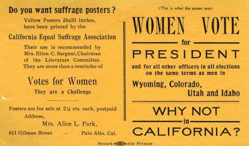 Do you want suffrage posters