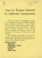 Votes for women endorsed by California voters