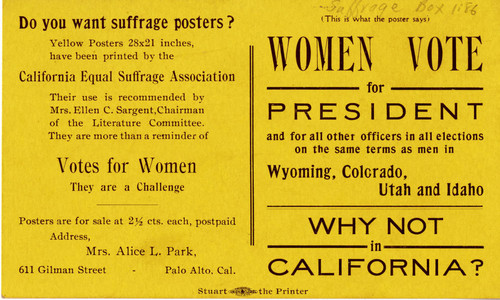 Postcard: women vote for president