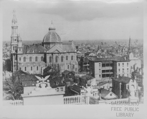 Cathedral of the Blessed Sacramento as Seen from the Dome of the Capitol Building