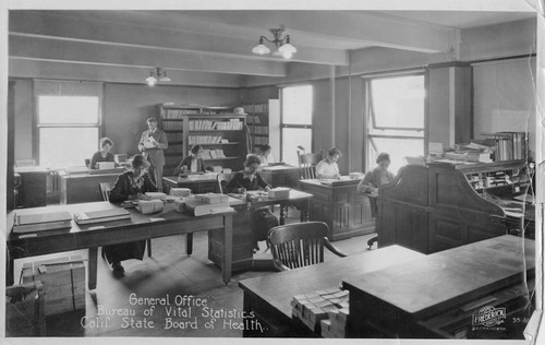 The General Office of the Bureau of Vital Statistics and CA State Board of Health, Sacramento