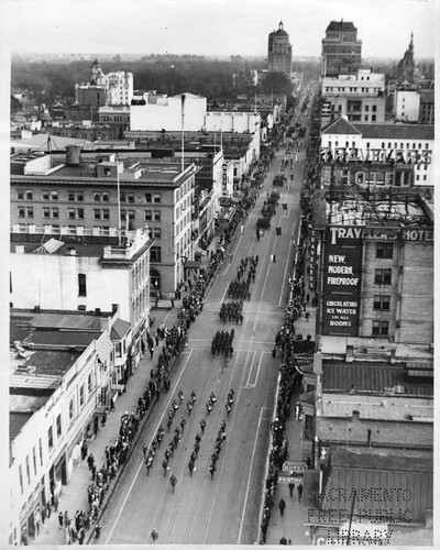 Aerial View of a Parade