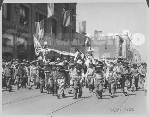 Tom Mix Rides in a Parade on K Street