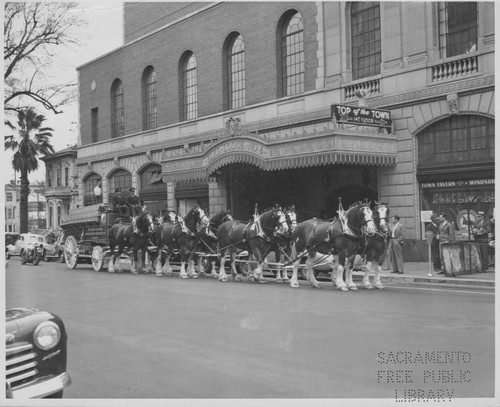 Budweiser Coach in Front of the Elks Temple