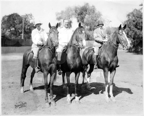 Portrait of Three Horseback Riders