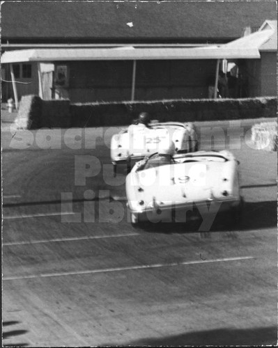 Two Racing Cars at California State Fair Grounds