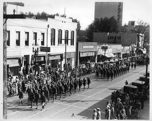 Armistice Day Parade on J Street at Thirteenth