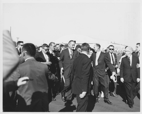 President Johnson at Mather Air Force Base