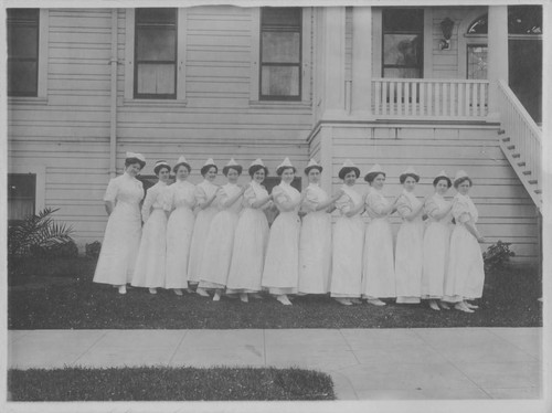 Nurses on the Front Lawn of the White Hospital