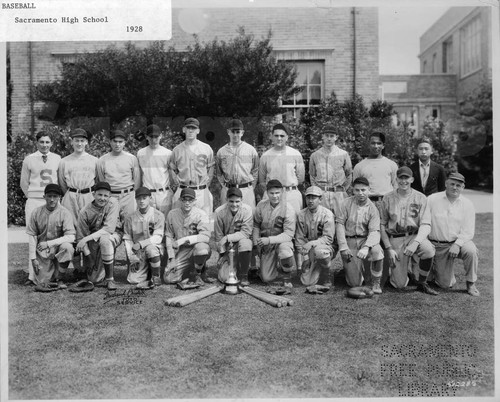 Sacramento High School Baseball Team Portrait