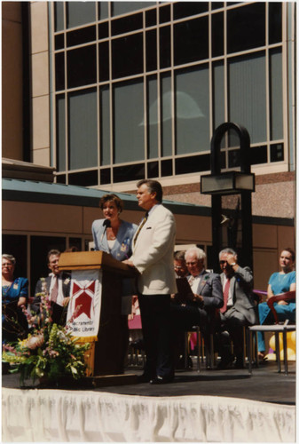 Emcees at Central Library Opening