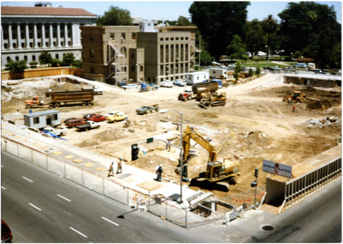 View of Library Plaza Construction