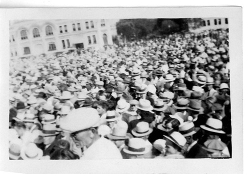 A Crowd Gathering to see Governor Roosevelt