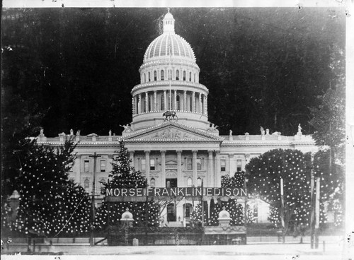 California State Capitol Building during the Grand Electric Carnival and Admission Day