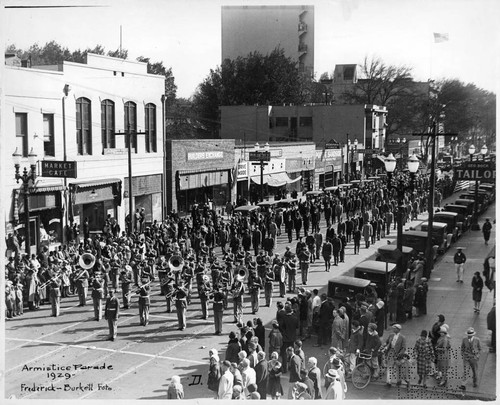 Armistice Day Parade on J Street at Thirteenth