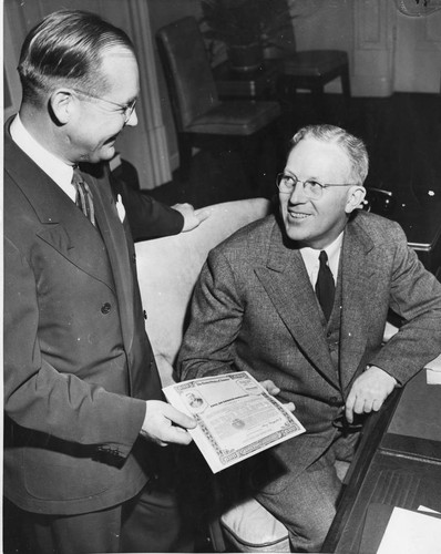 Earl Schnetz and Gov. Earl Warren