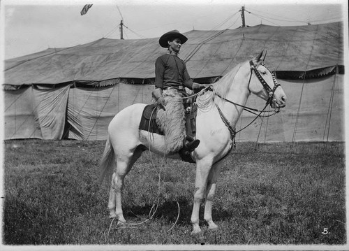 Cowboy Atop Horse