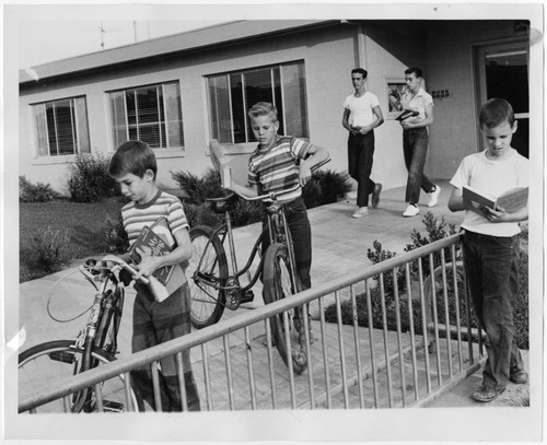 Boys in Front of Mabel Gillis Branch