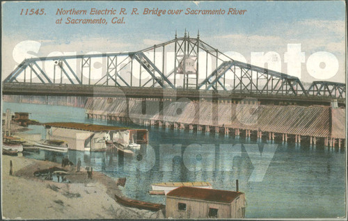 Northern Electric R.R. Bridge Over Sacramento River at Sacramento, Cal. - No Border