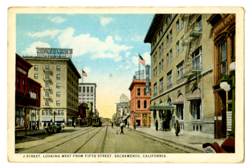 J Street looking West from Fifth Street