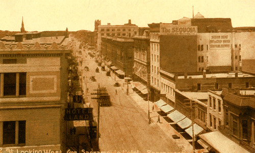 K Street Looking West from Hotel Sacramento