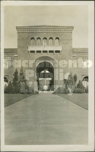 Sacramento Junior College Entrance - Black and White