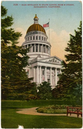 Main Entrance to State Capitol from M Street, Sacramento, California