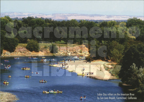 Labor Day Rafters on the American River by San Juan Rapids - Carmichael, California