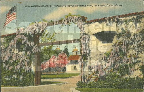 Wisteria Covered Entrance to Historic Sutter's Fort, Sacramento, California
