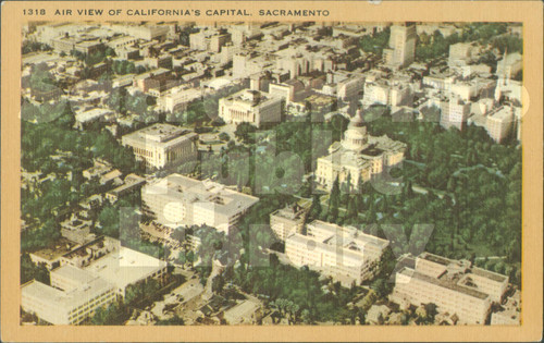 Aerial View of California's Capitol, Sacramento, CA