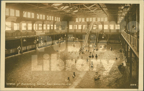 Interior of Swimming Baths, Sacramento, Cal