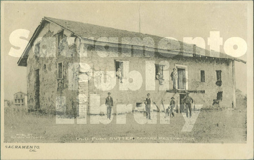 Old Fort Sutter Before Restoration, Sacramento, California - Black and White