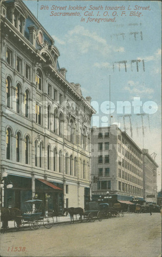 9th Street Looking South Towards L Street, Sacramento, Cal. - The Acmegraph Co