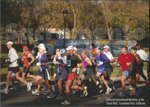 California International Marathon at the "Great Wall," Carmichael Park, California