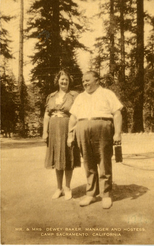 Mr. & Mrs. Dewey Baker, Manager and Hostess, Camp Sacramento, California