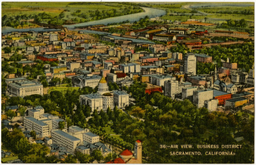 Air View, Business District, Sacramento, California