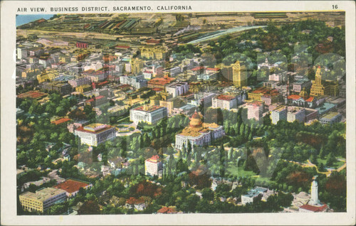 Aerial View of Government and Business Districts, Sacramento, CA