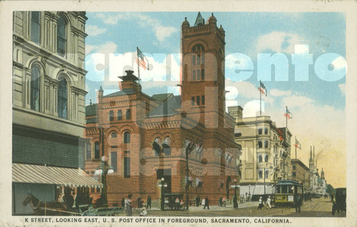 K Street Looking East, U.S. Post Office in Foreground, Sacramento, California - Frank McDougal