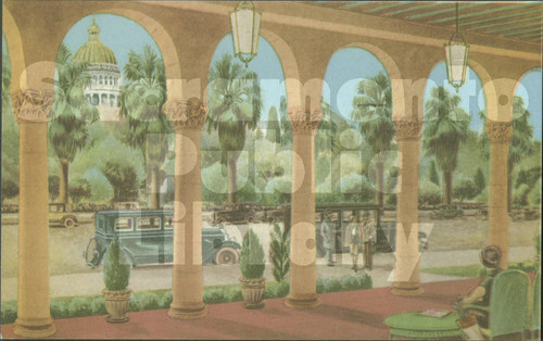 California's State Capitol as Seen from the Loggia of the Beautiful Hotel Senator