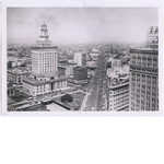 Oakland City Hall with view of San Pablo Avenue, circa 1940s