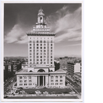 Frontal view of Oakland City Hall, circa 1951