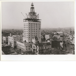 Aerial view of nearly completed Oakland City Hall, 1912