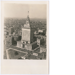 Aerial view of Oakland City Hall with City Hall Park in foreground, June 1935