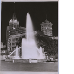 Hassler Memorial Fountain in front of Oakland City Hall, November 1956