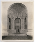 Exterior niche D, "The Wealth of the Mind" at the Oakland Municipal Auditorium, circa 1914