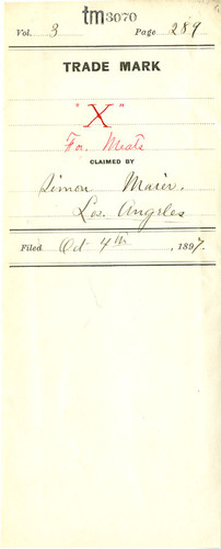 Old Series Trademark No. 3070