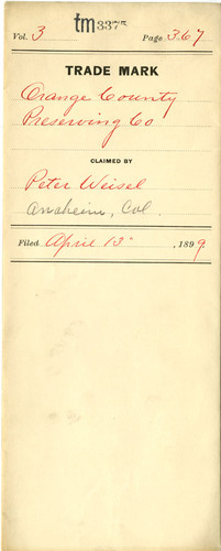 Old Series Trademark No. 3375