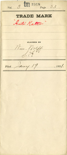 Old Series Trademark No. 1918