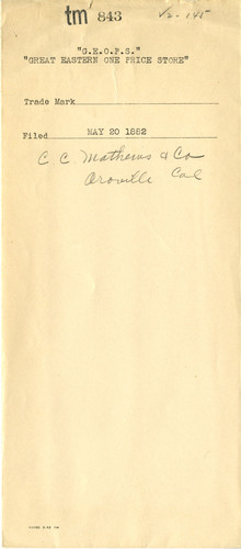 Old Series Trademark No. 0843