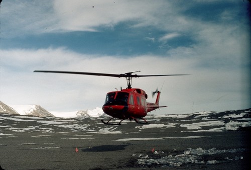 Helicopter in Antarctica